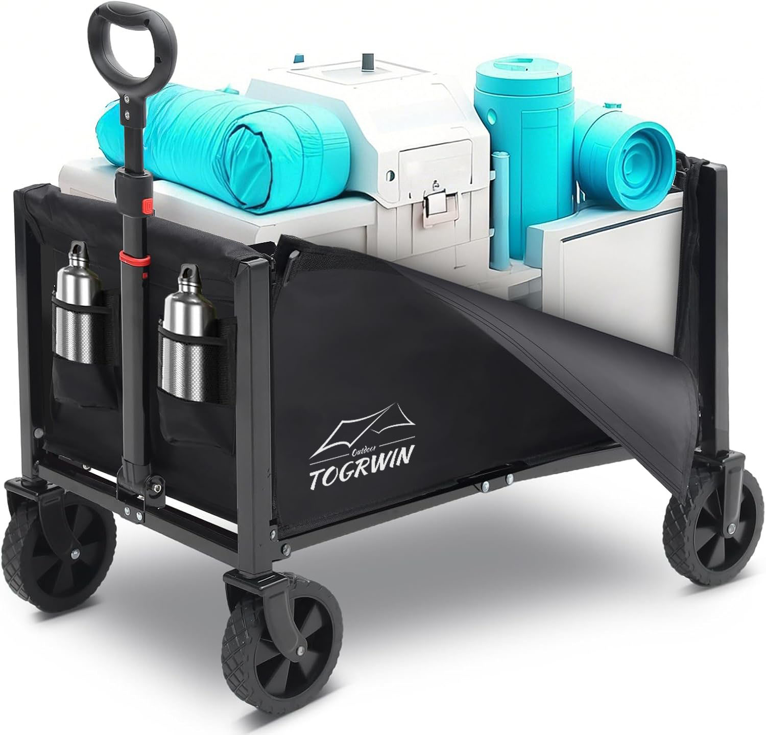 Carrello del vagone pieghevole 160L- 3 in 1 carrello di vagoni pieghevole con ruote